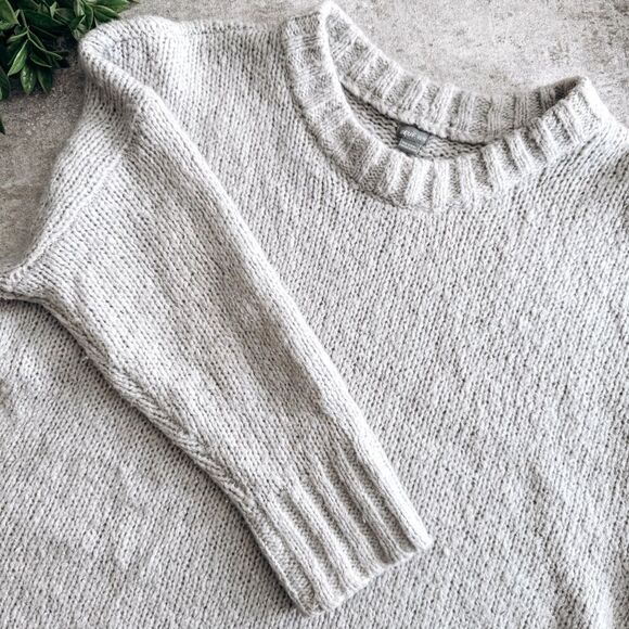 aerie Sweaters - Aerie Grey Oversized Cozy Knit Long Sleeve Sweater Size XS